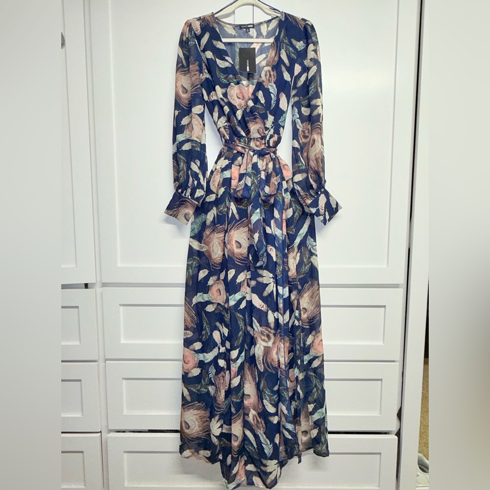 Sold Fashion Nova Floral Long Sleeve Maxi Dress